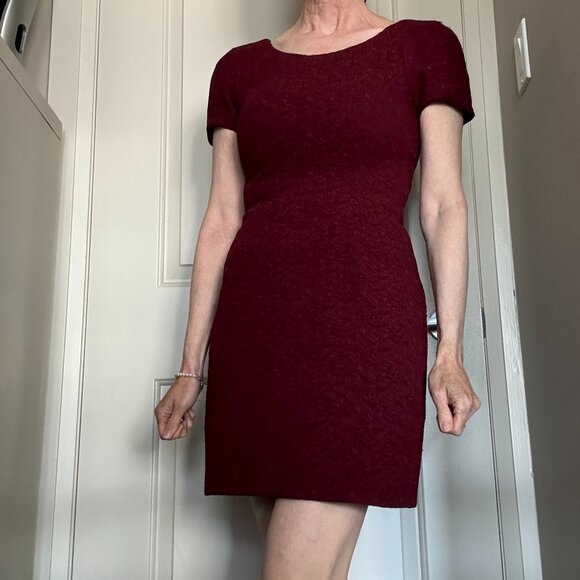 The Kooples burgundy dress - subtle floral brocade - excellent - Picture 2 of 7